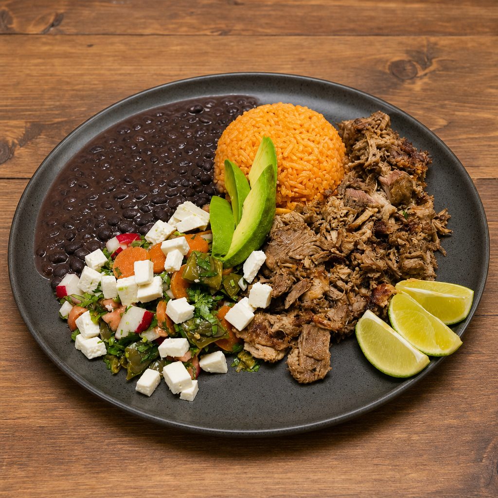 Carnitas Aztecas Dinner.